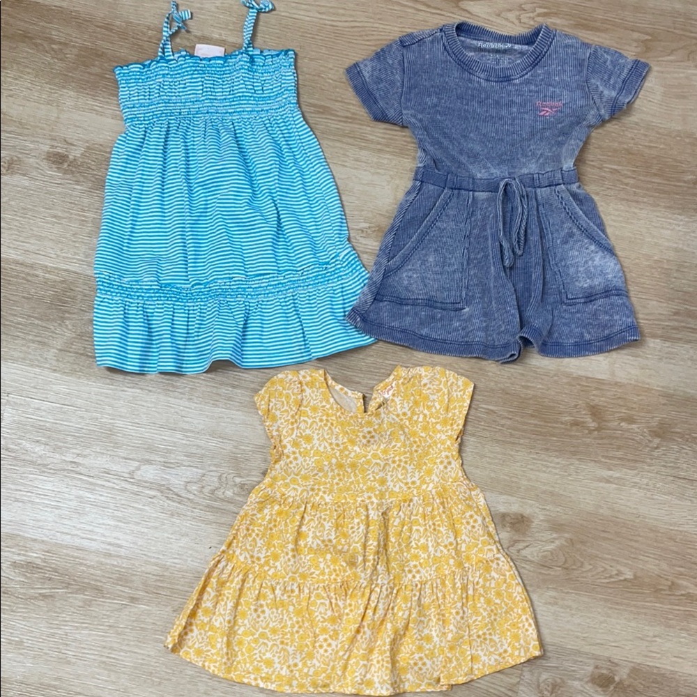 Cat & Jack Yellow Floral Dress, Reebok Dress, Blue White Striped Strappy Dress